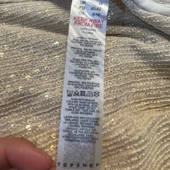 Topshop Gold co-ord sequin oversized shirt - Picture 8 of 9